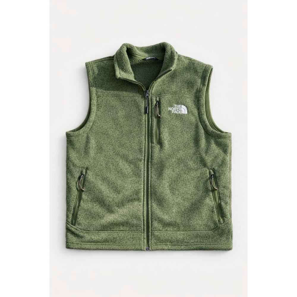 The North Face Men’s XL Green Fleece Vest Full Zip Outdoor Hiking Pockets